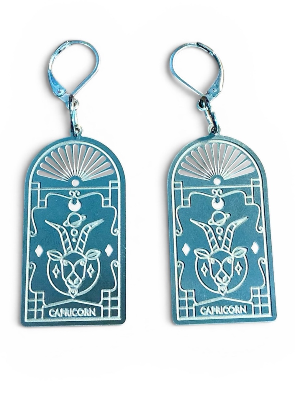🆕 Capricorn Zodiac Laser Etched Earrings